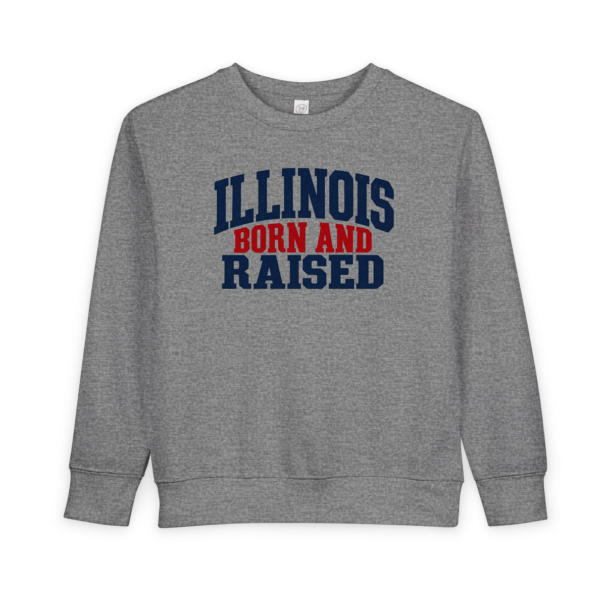 Illinois Born and Raised Bold Hometown Pride Unisex Toddler Sweatshirt