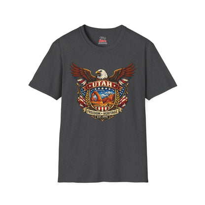 Utah Americana Eagle Unisex Softstyle T Shirt State Pride Graphic Tee Collections FS03