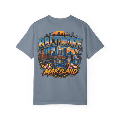 Baltimore Maryland Unisex Comfort Color 1717 Streetwear Graphic Tee