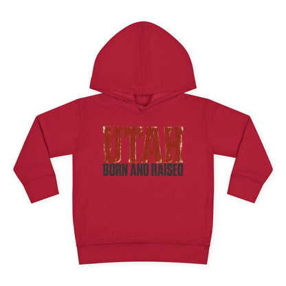 Utah Born and Raised Modern Western Streetwear Unisex Toddler Pullover Fleece Hoodie
