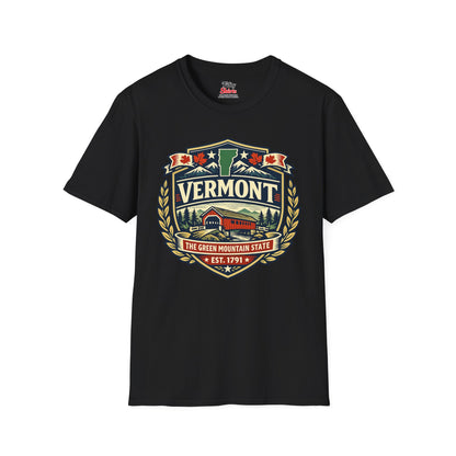 Vermont Heritage Badge Unisex Softstyle T Shirt State Pride Graphic Tee Collections FS03