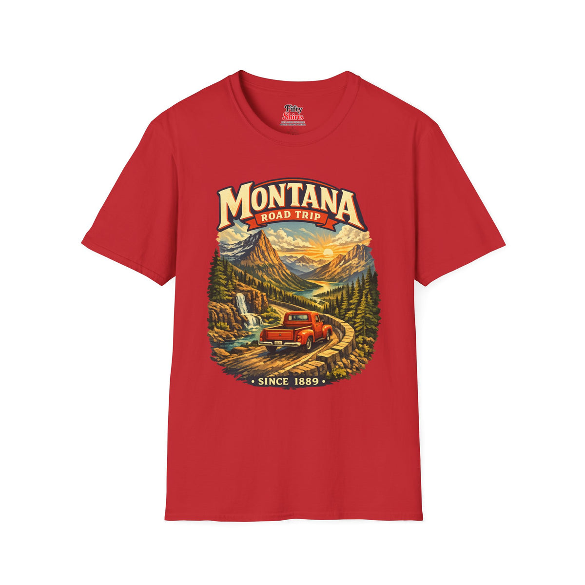 Montana Road Trip Unisex Softstyle T Shirt State Pride Graphic Tee Collections FS03
