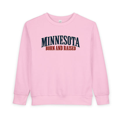 Minnesota Born and Raised Luxury Heritage Unisex Toddler Sweatshirt