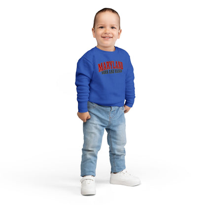 Maryland Born and Raised Chesapeake Heritage Unisex Toddler Sweatshirt