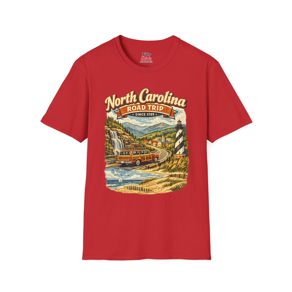 North Carolina Road Trip Unisex Softstyle T Shirt State Pride Graphic Tee Collections FS03