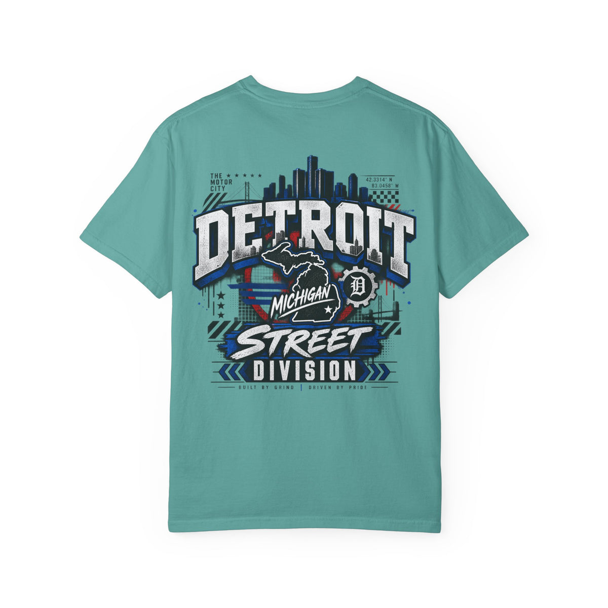 Michigan Detroit Street Division Unisex Comfort Color 1717 Streetwear Graphic Tee