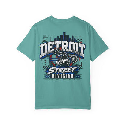 Michigan Detroit Street Division Unisex Comfort Color 1717 Streetwear Graphic Tee