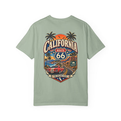 California Route 66 Style  Unisex Comfort Color 1717 Streetwear Graphic Tee