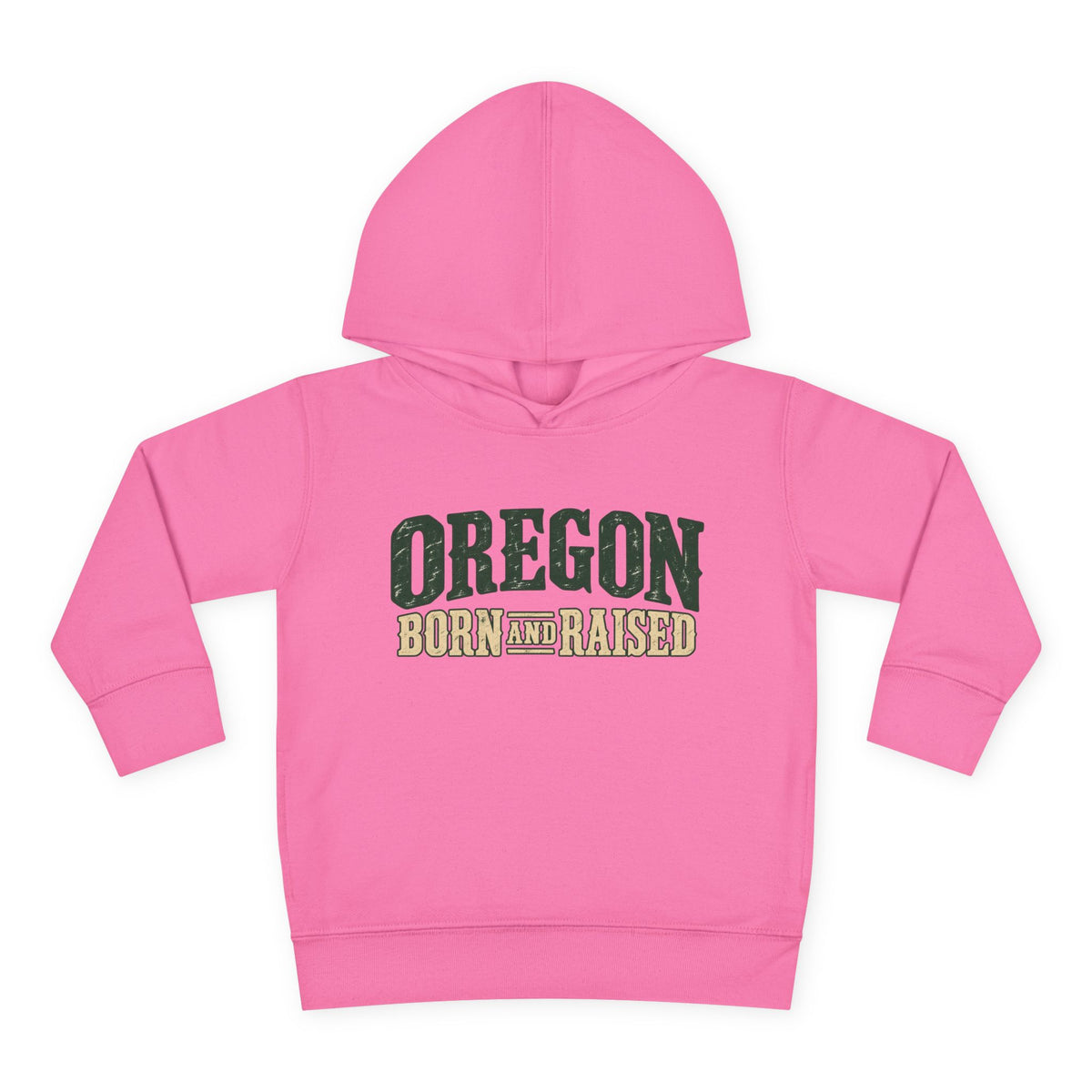 Oregon Born and Raised Rustic Pacific Northwest Unisex Toddler Pullover Fleece Hoodie