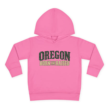 Oregon Born and Raised Rustic Pacific Northwest Unisex Toddler Pullover Fleece Hoodie
