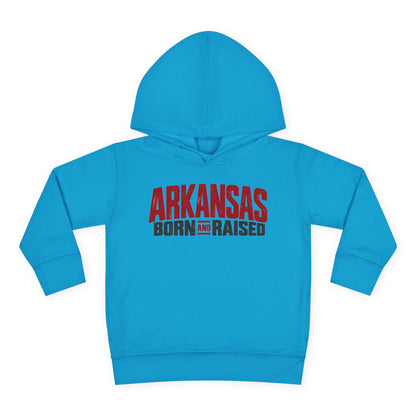 Arkansas Born and Raised Modern Streetwear Unisex Toddler Pullover Fleece Hoodie
