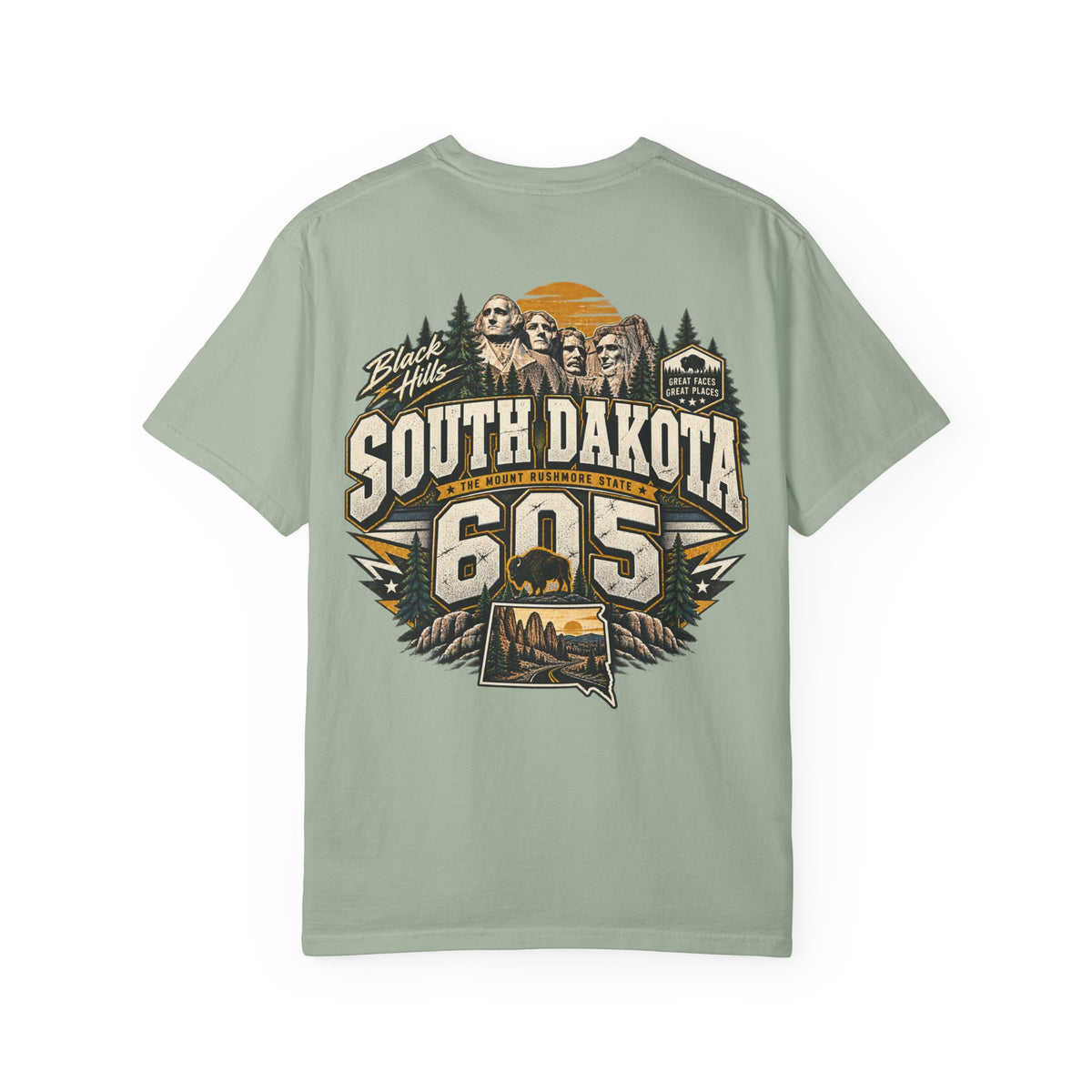 South Dakota 605 Unisex Comfort Color 1717 Streetwear Graphic Tee