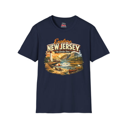 Explore New Jersey Unisex Softstyle T Shirt State Pride Graphic Tee Collections FS03