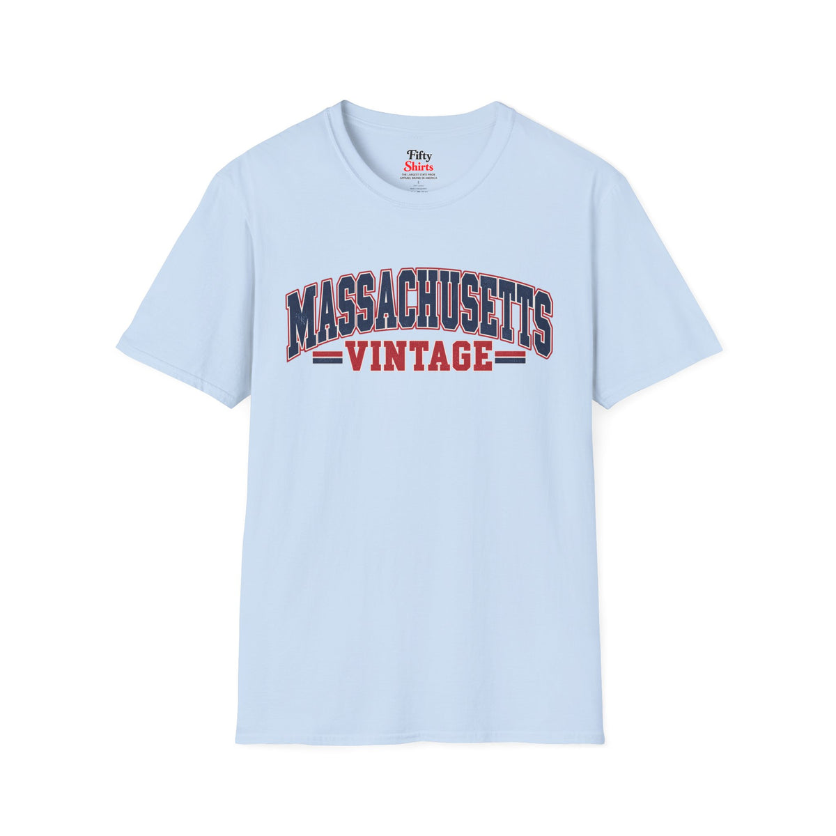 Massachusetts Vintage Unisex Softstyle T Shirt State Name Graphic Tee