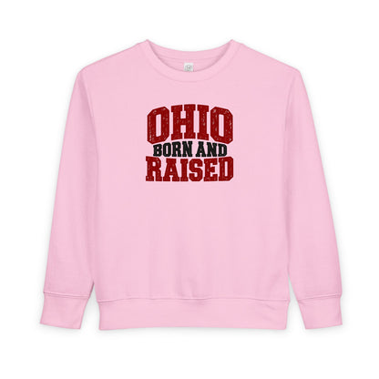 Ohio Born and Raised Midwest Heritage Unisex Toddler Sweatshirt