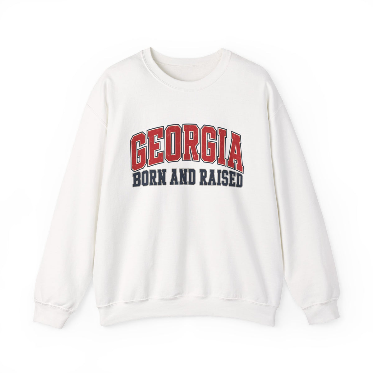 Georgia Born and Raised Vintage Collegiate Unisex Sweatshirt Graphic