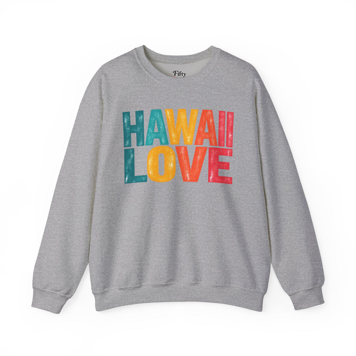 Hawaii Love Unisex Crewneck Sweatshirt State Name Graphic