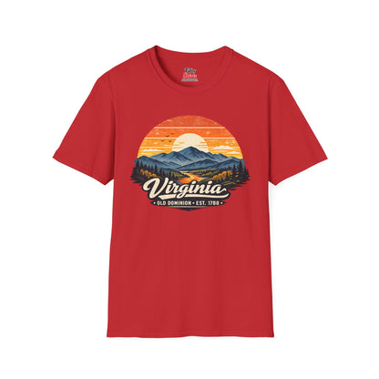 Virginia Mountain Sunset Unisex Softstyle T Shirt State Pride Graphic Tee Collections FS03