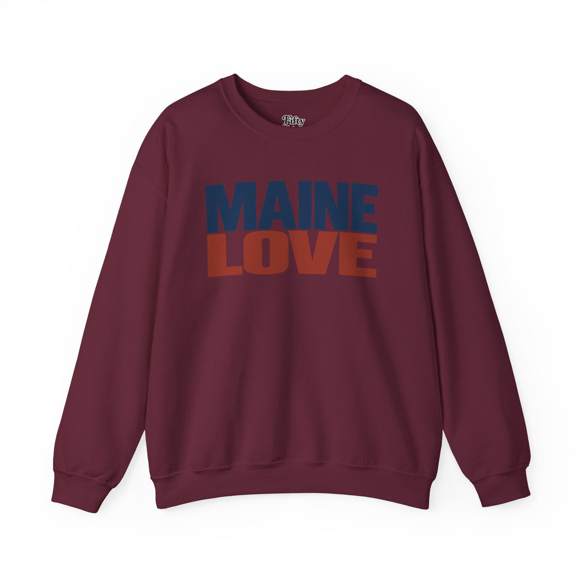 Maine Love Unisex Crewneck Sweatshirt State Name Graphic
