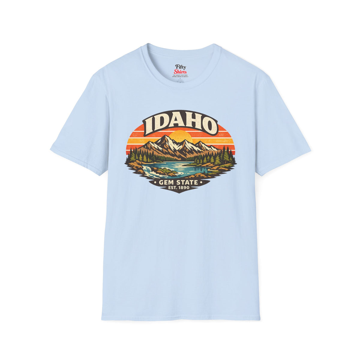 Idaho Mountain Sunset Unisex Softstyle T Shirt State Pride Graphic Tee Collections FS03