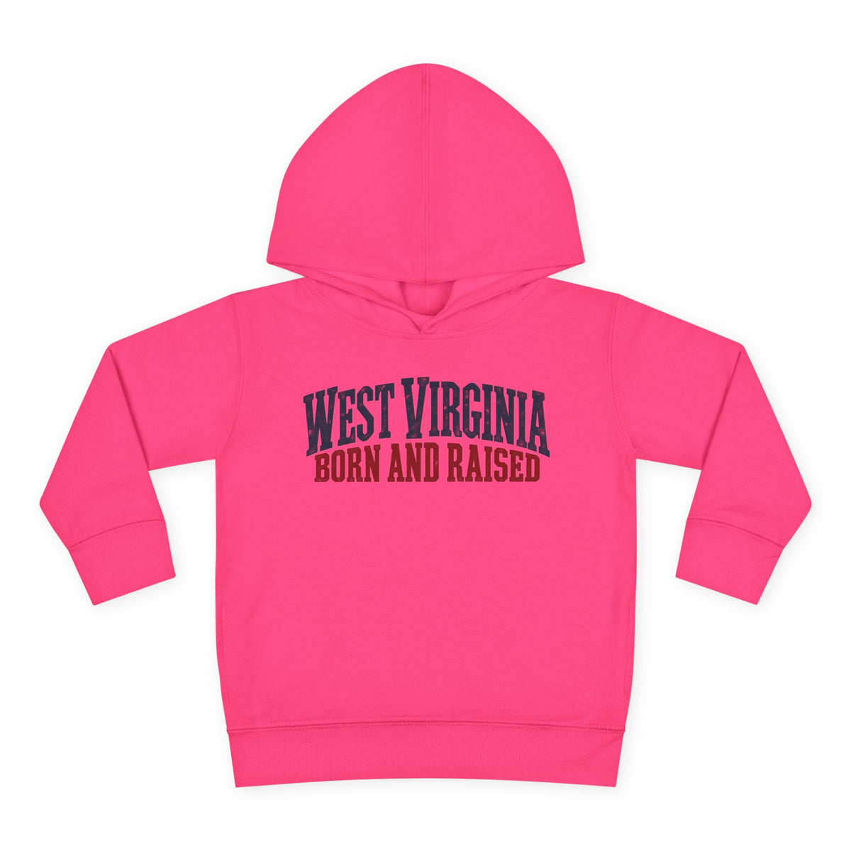West Virginia Born and Raised Classic Americana Unisex Toddler Pullover Fleece Hoodie
