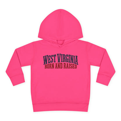 West Virginia Born and Raised Classic Americana Unisex Toddler Pullover Fleece Hoodie