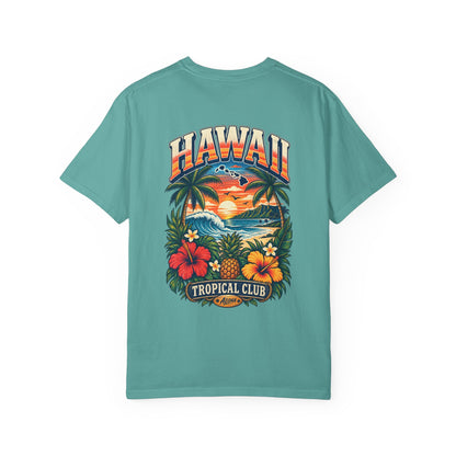 Hawaii Tropical Club Unisex Comfort Color 1717 Streetwear Graphic Tee