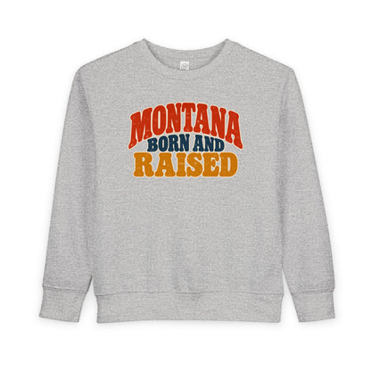 Montana Born and Raised Retro 1970s Unisex Toddler Sweatshirt Graphic