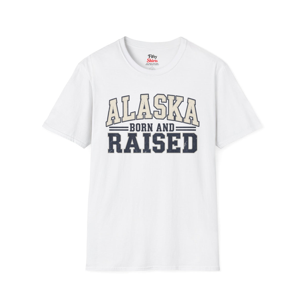 Alaska Born and Raised Unisex Softstyle T Shirt State Name Graphic Tee