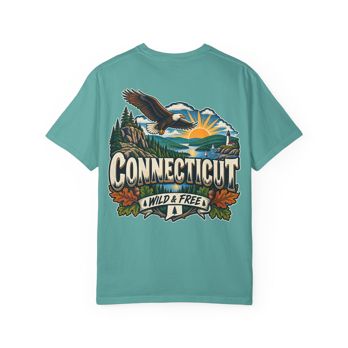 Connecticut Wild & Free  Unisex Comfort Color 1717 Streetwear Graphic Tee