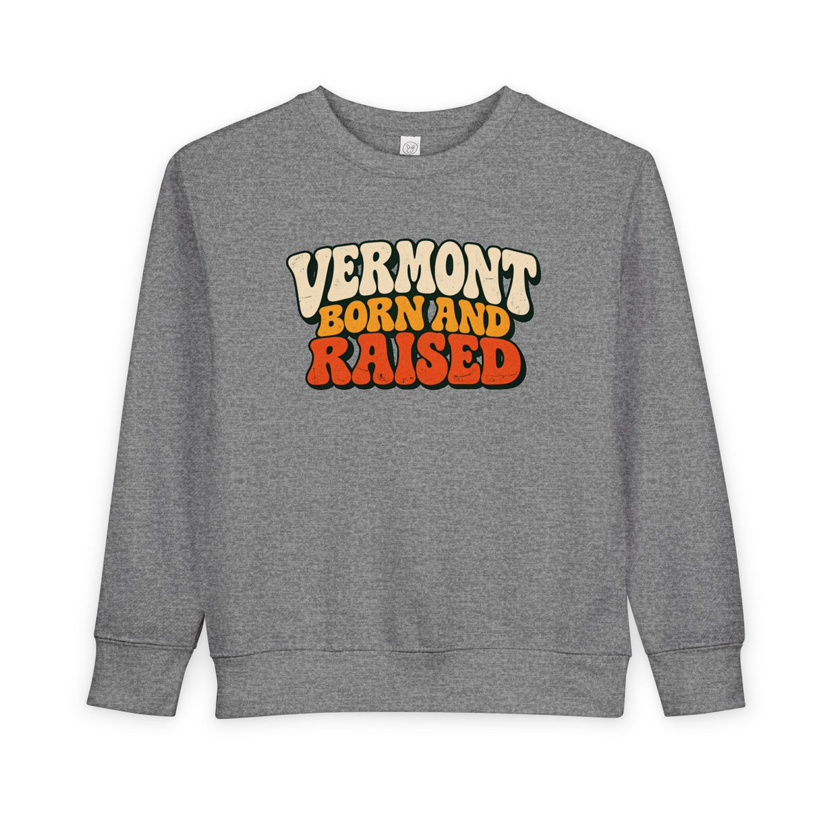 Vermont Born and Raised Retro 1970s Unisex Toddler Sweatshirt
