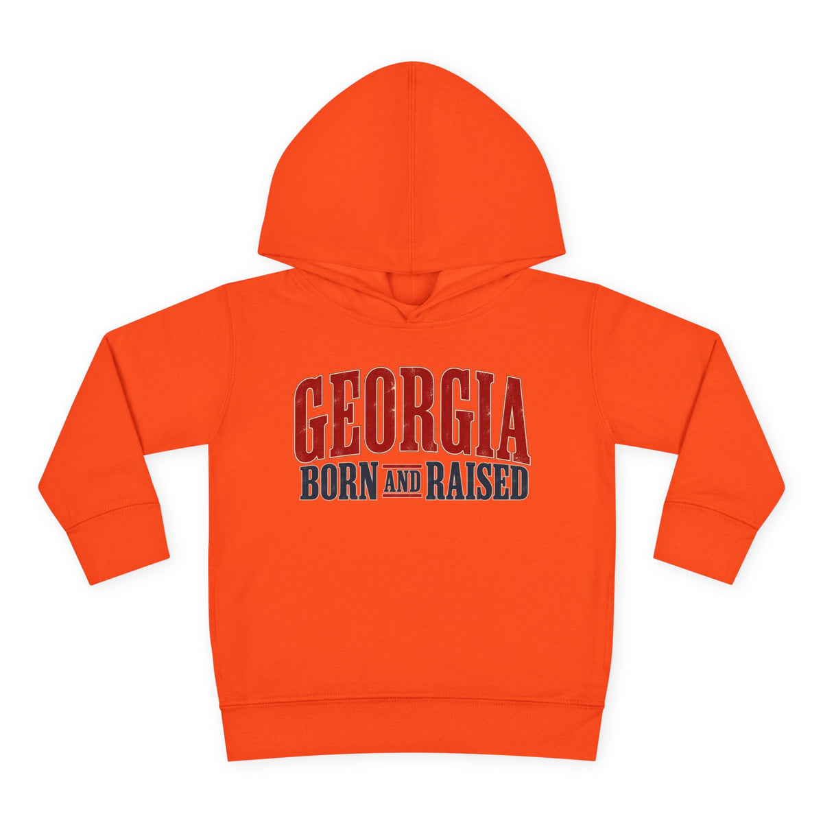 Georgia Born and Raised Southern Heritage Unisex Toddler Pullover Fleece Hoodie