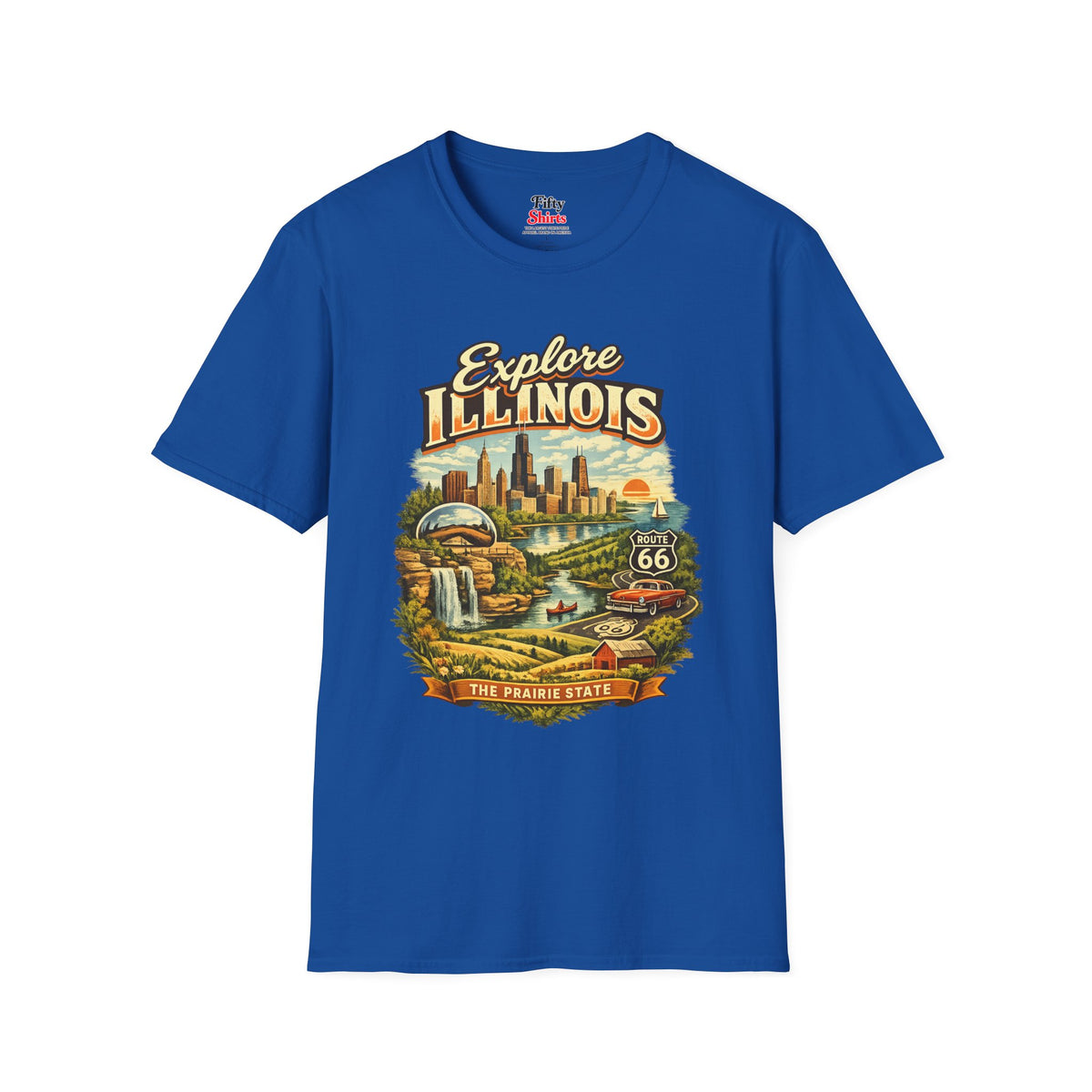 Explore Illinois Unisex Softstyle T Shirt State Pride Graphic Tee Collections FS03