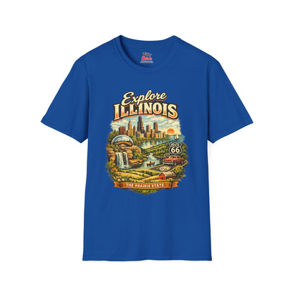 Explore Illinois Unisex Softstyle T Shirt State Pride Graphic Tee Collections FS03
