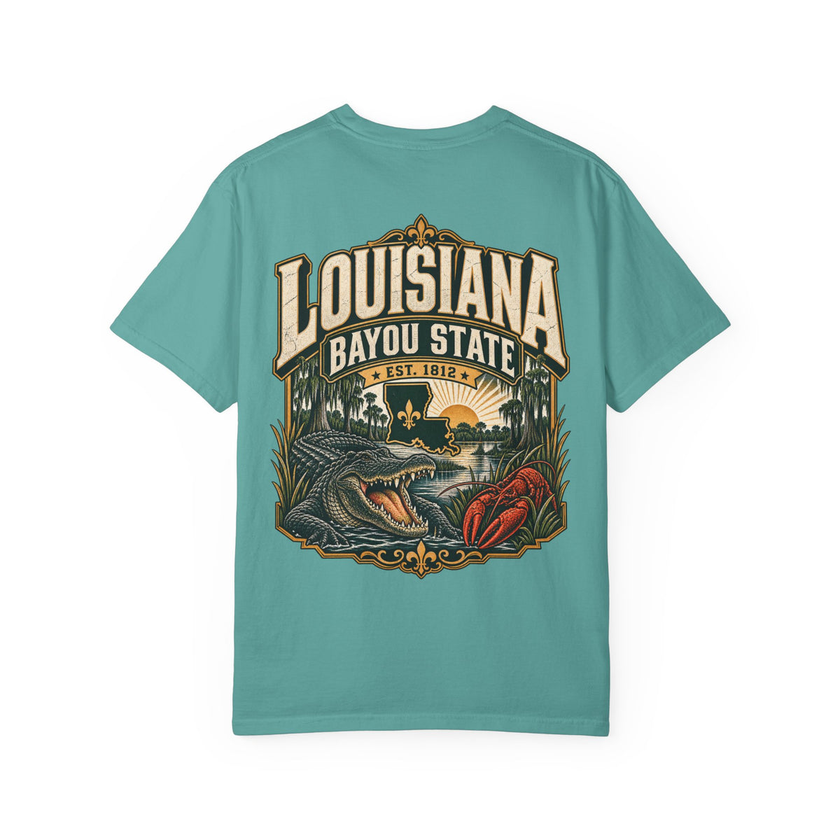 Louisiana Bayou Legacy Unisex Comfort Color 1717 Streetwear Graphic Tee