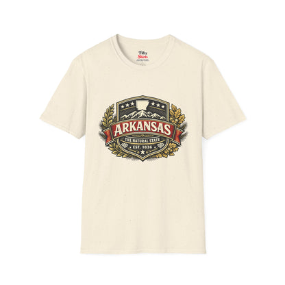 Arkansas Heritage  Badge Unisex Softstyle T Shirt State Pride Graphic Tee Collections FS03