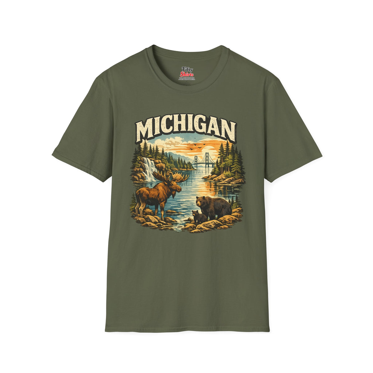 Michigan Wildlife Unisex Softstyle T Shirt State Pride Graphic Tee Collections FS03