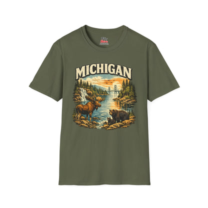 Michigan Wildlife Unisex Softstyle T Shirt State Pride Graphic Tee Collections FS03