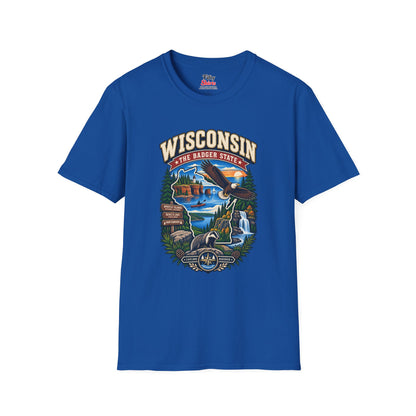 Wisconsin Badger State Adventure Unisex Softstyle T Shirt State Pride Graphic Tee Collections FS03