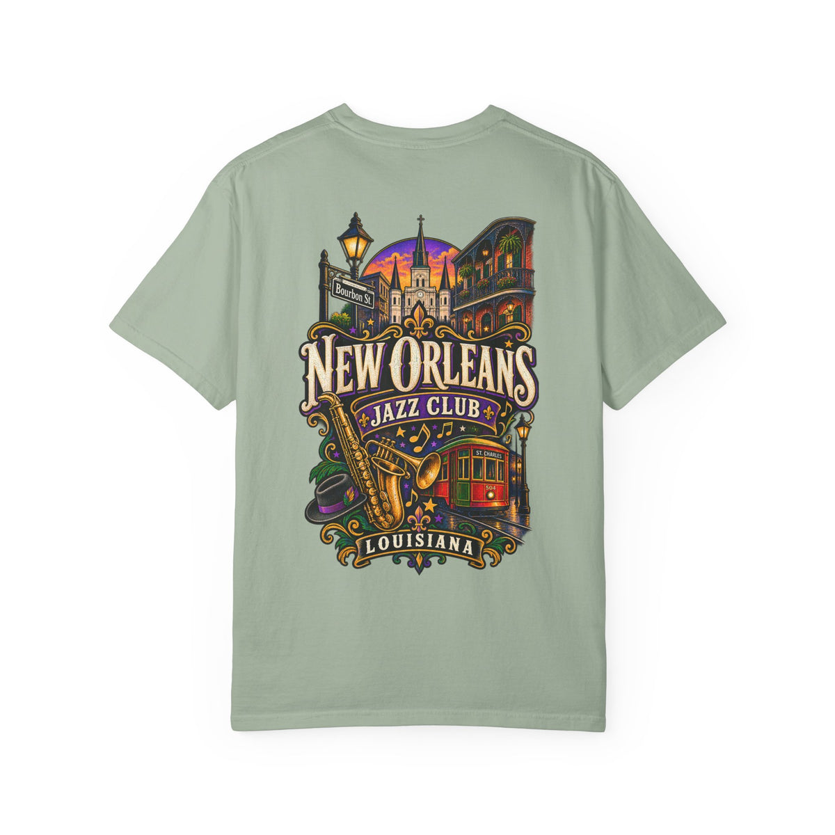Louisiana New Orleans Jazz Club Unisex Comfort Color 1717 Streetwear Graphic Tee
