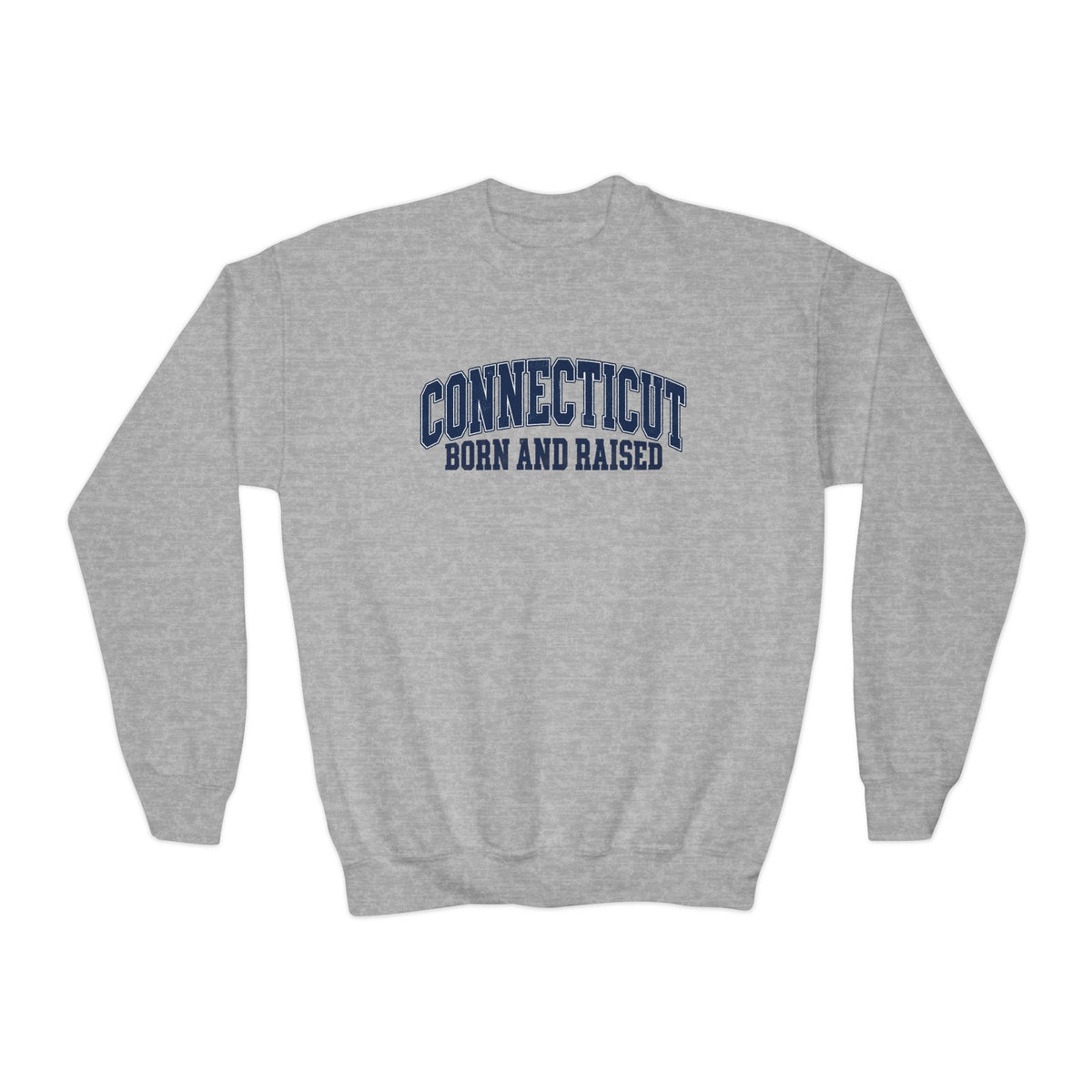 Connecticut Born and Raised Vintage Athletic Heritage Unisex Youth Crewneck Sweatshirt