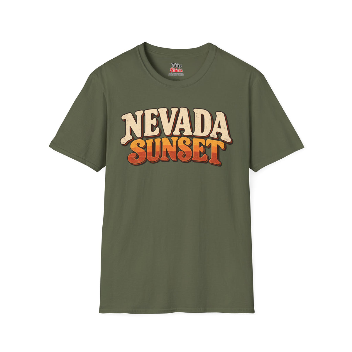 Nevada Sunset Unisex Softstyle T Shirt State Name Graphic Tee