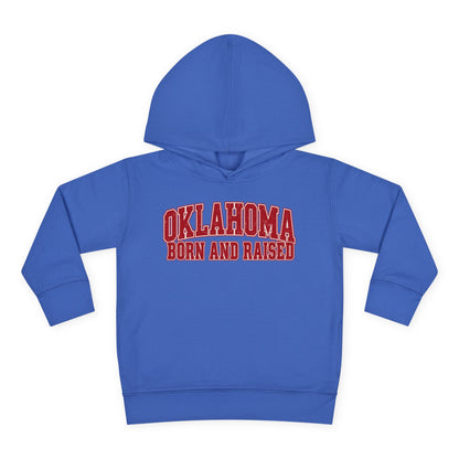 Oklahoma Born and Raised Vintage Collegiate Unisex Toddler Pullover Fleece Hoodie