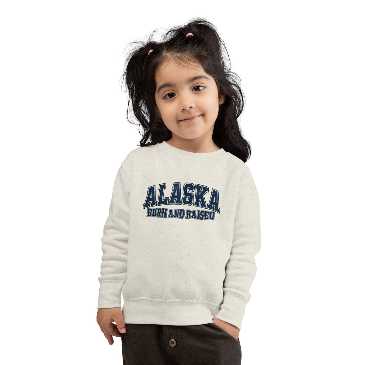 Alaska Born and Raised Classic Collegiate Unisex Toddler Sweatshirt