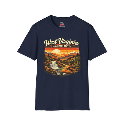 West Virginia Mountain Sunset Unisex Softstyle T Shirt State Pride Graphic Tee Collections FS03