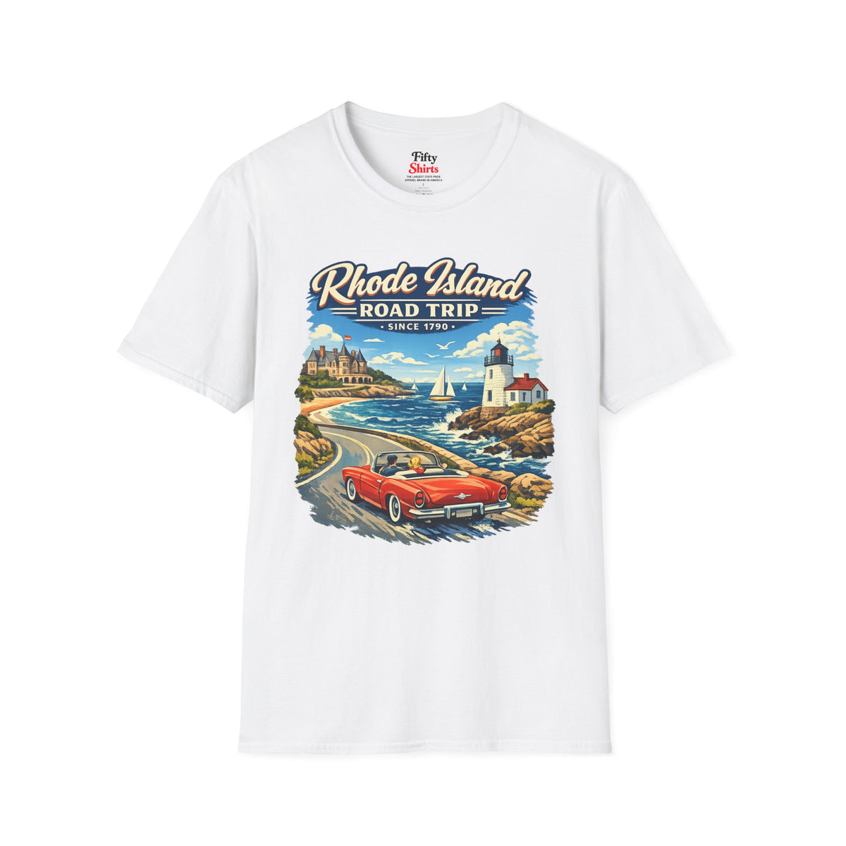 Rhode Island Road Trip Unisex Softstyle T Shirt State Pride Graphic Tee Collections FS03