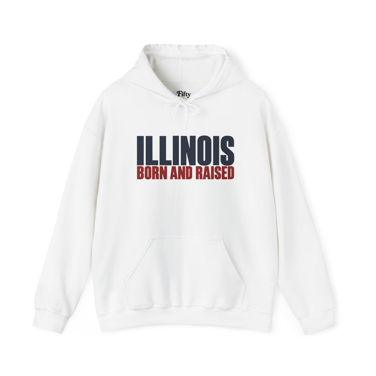 Illinois Born and Raised Modern Midwest Streetwear Unisex Hoodie Graphic