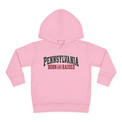 Pennsylvania Born and Raised Classic Souvenir Unisex Toddler Pullover Fleece Hoodie