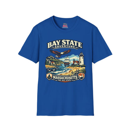Massachusetts Bay State Adventure Unisex Softstyle T Shirt State Pride Graphic Tee Collections FS03