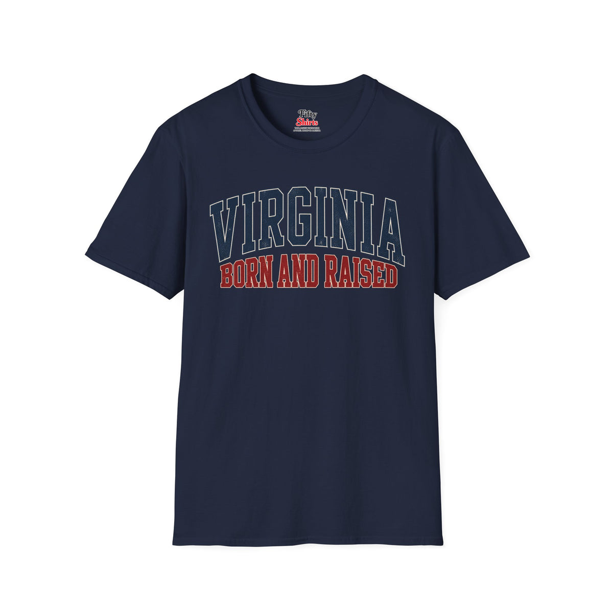 Virginia Born and Raised Unisex Softstyle T Shirt State Name Graphic Tee